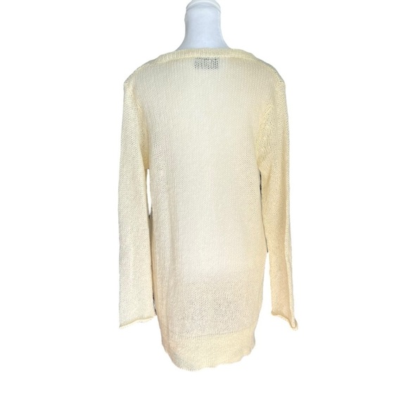 Wooden Ships - Soft Cable Knit Mohair Wool Lightweight Fisherman Sweater Sz M/L - Picture 3 of 6